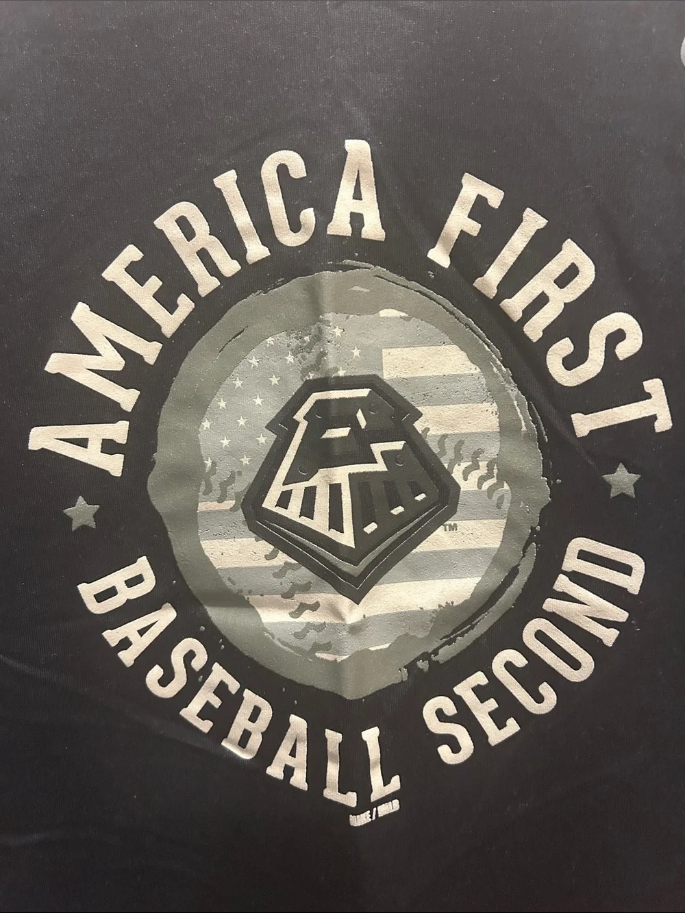 Nike Dri-Fit Black Round Rock Express 'America First Baseball Second' Tee XL